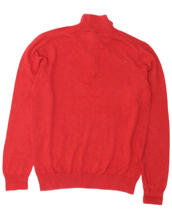 Ανδρικό πουλόβερ με φερμουάρ Crew Clothing, μεσαίο κόκκινο βαμβακερό