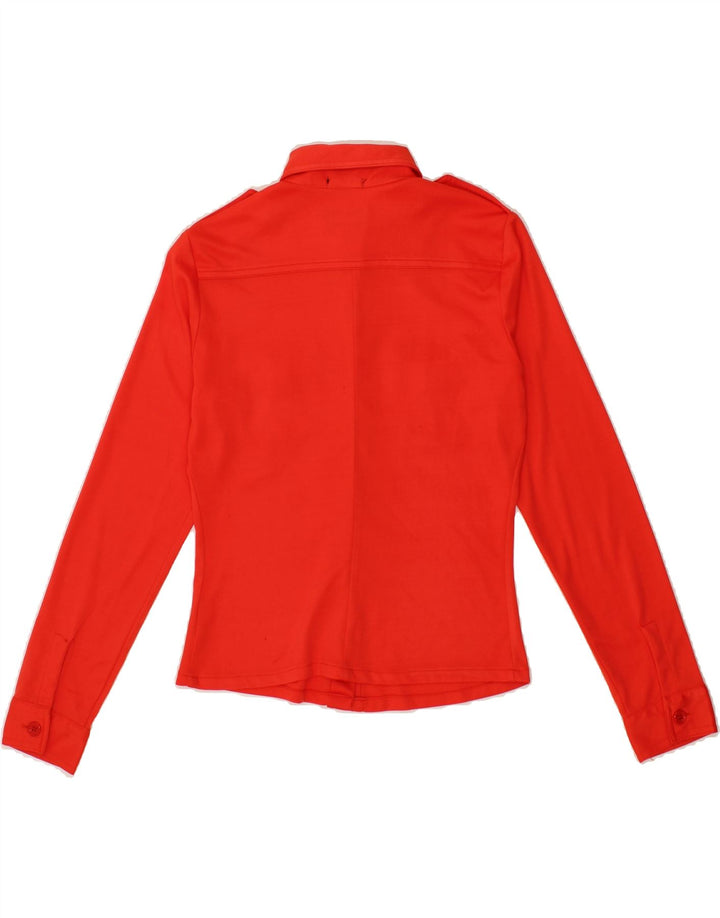 REPLAY Womens Military Shirt UK 12 Medium Red Polyester Vintage Replay and Second-Hand Replay from Messina Hembry 