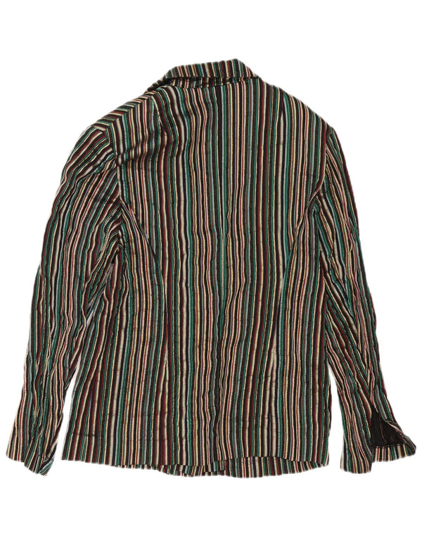 Vintage γυναικείο σακάκι με 5 κουμπιά blazer UK 12 μεσαία πολύχρωμα ριγέ