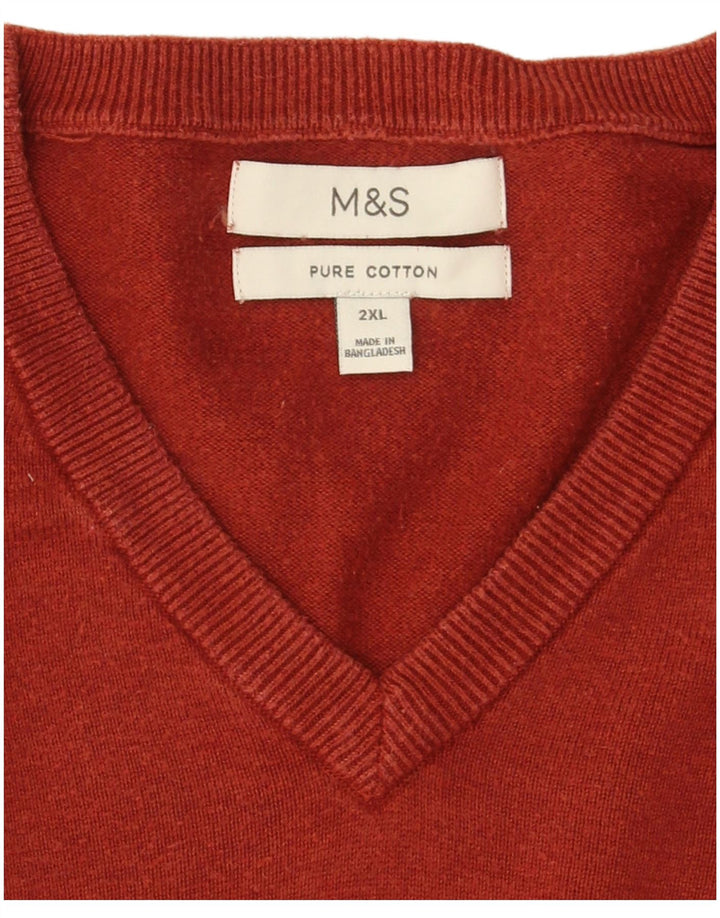 Marks & Spencer Ανδρικό πουλόβερ με λαιμόκοψη 2XL βαμβακερό βαμβακερό