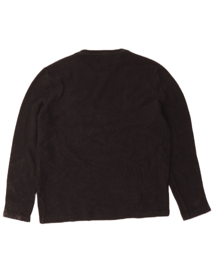 Γυναικείο τοπ ZARA μακρυμάνικο UK 14 μεγάλο μαύρο βαμβακερό