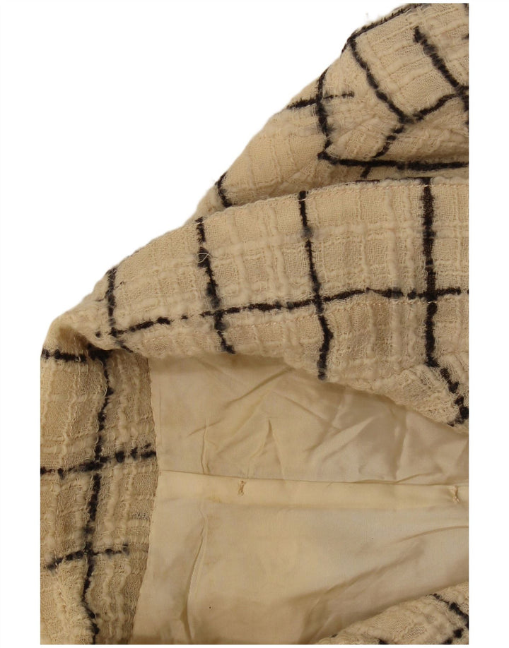 Vintage γυναικείο σακάκι με 4 κουμπιά σακάκι UK 10 Small Beige Check