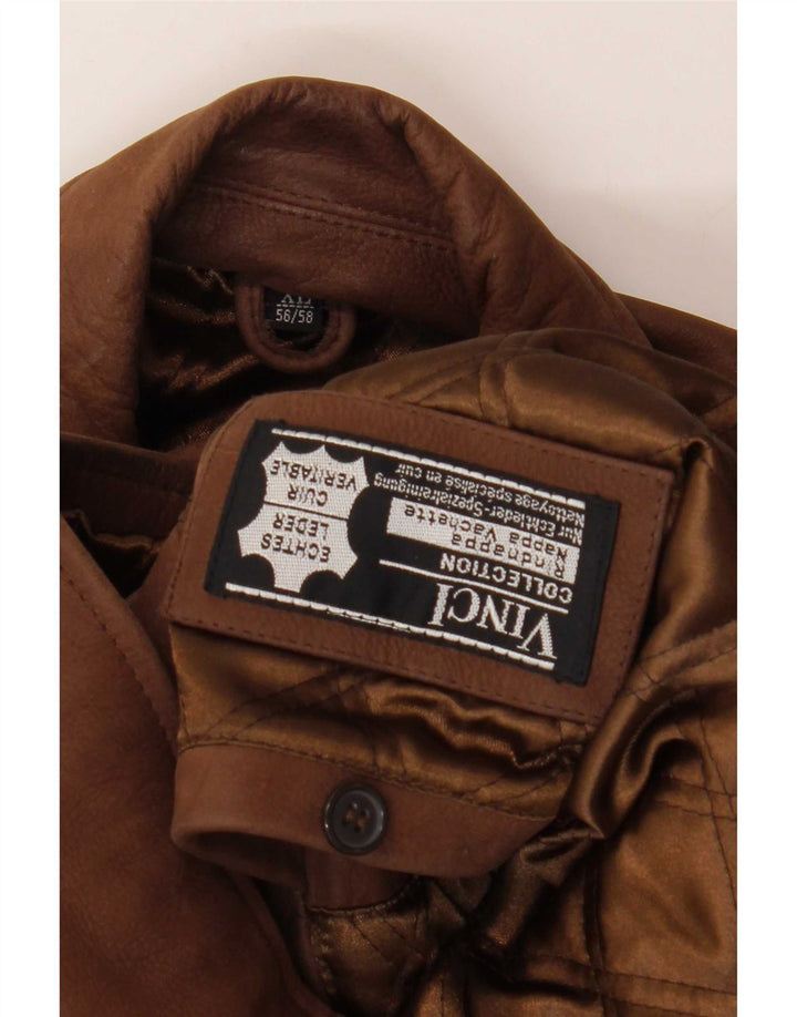 Vinci Ανδρικό Δερμάτινο Μπουφάν IT 56/58 XL Καφέ