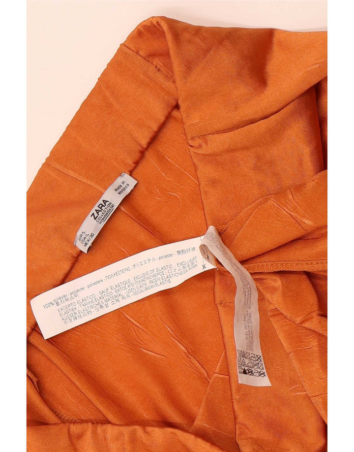 Zara Γυναικεία Ψηλόμεση Maxi Φούστα Μεγάλη W30 Πορτοκαλί Πολυεστέρας