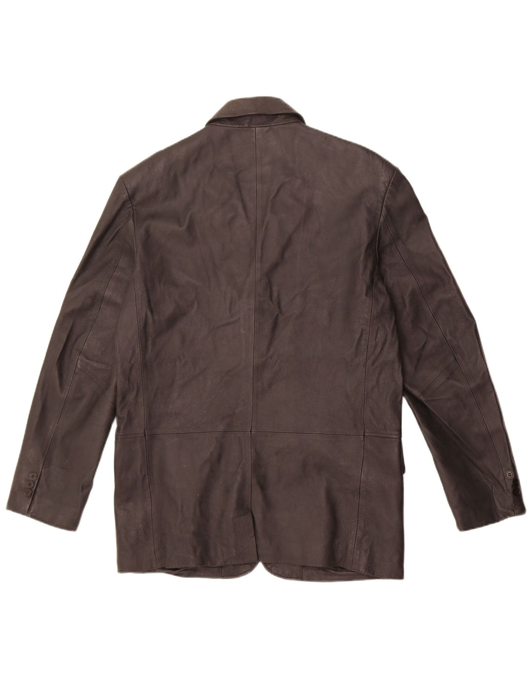 Vintage Ανδρικό Δερμάτινο Σακάκι Μπλέιζερ με 3 Κουμπιά UK 38 Μεσαίο Μαύρο Δερμάτινο