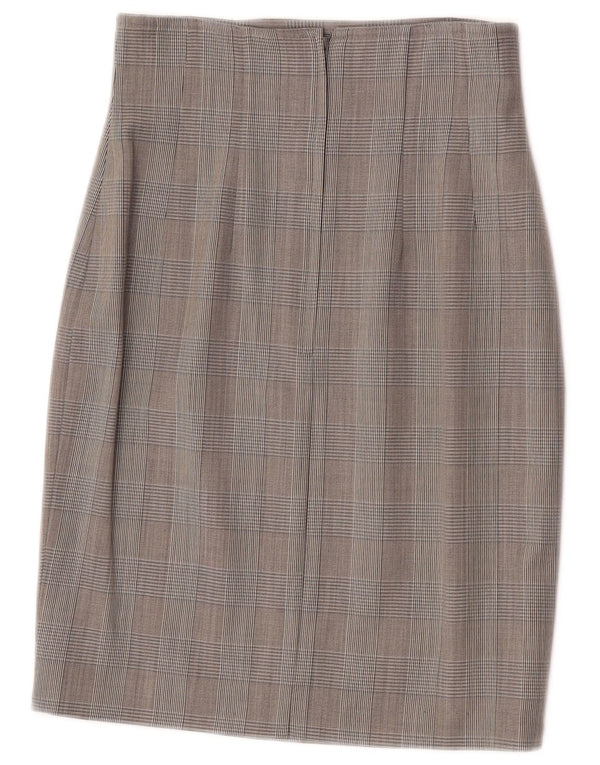 Sportmax Γυναικεία Pencil Φούστα UK 10 Small W25 Grey Houndstooth παρθένο μαλλί