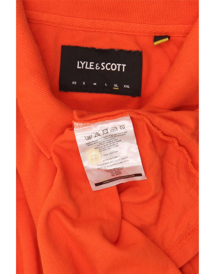 Ανδρικό πουκάμισο πόλο Lyle & Scott XL πορτοκαλί βαμβακερό