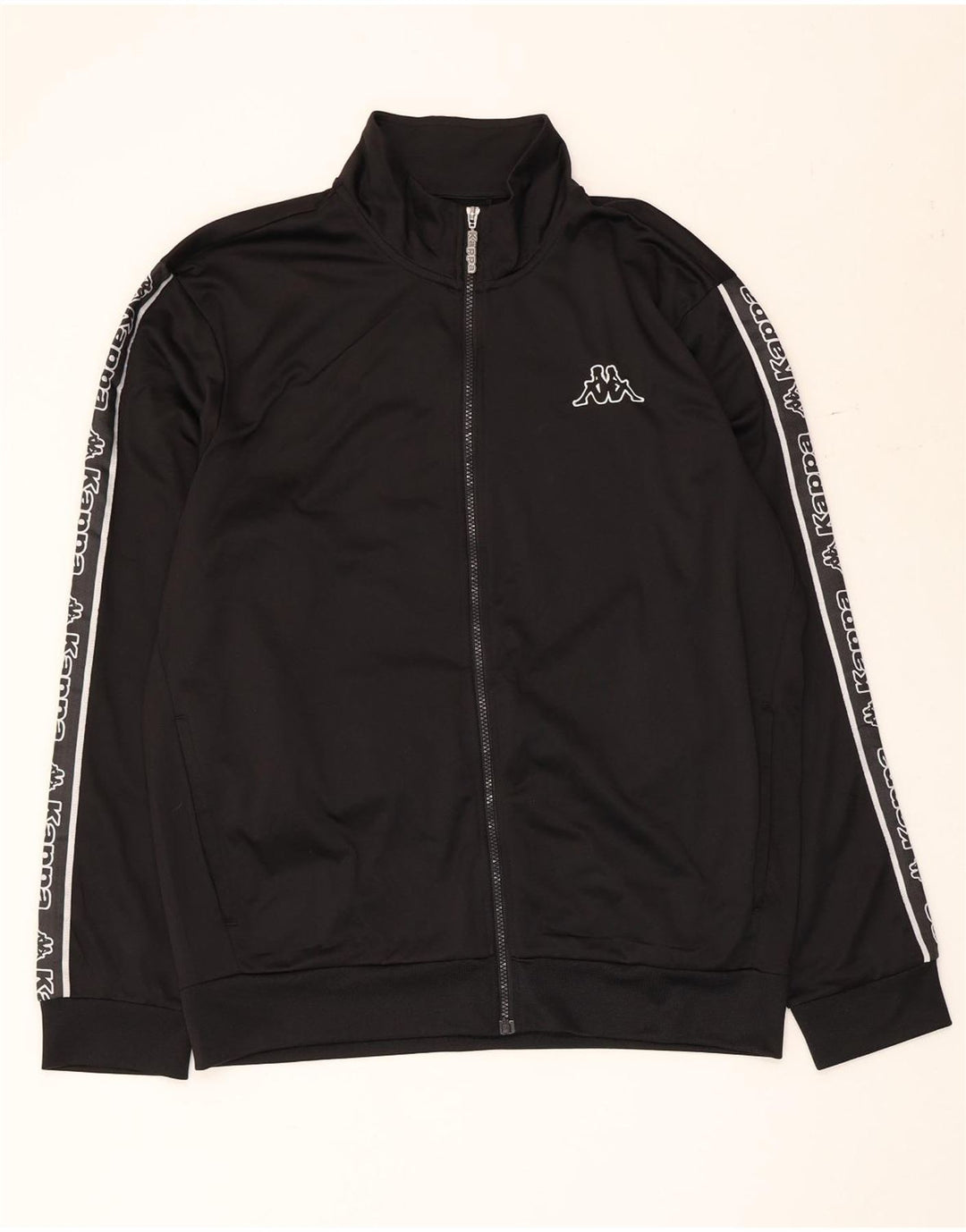 Ανδρική φόρμα γραφική Kappa Top Jacket XL Μαύρο πολυεστέρα