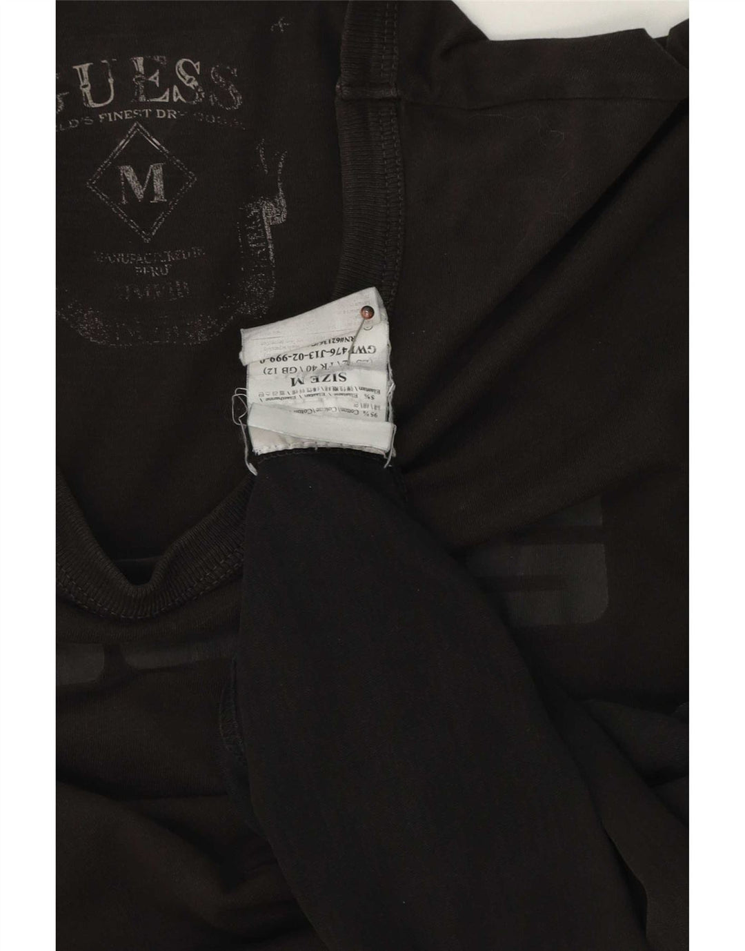 Ανδρικό γραφικό μπλουζάκι Guess Top Μεσαίο μαύρο βαμβακερό