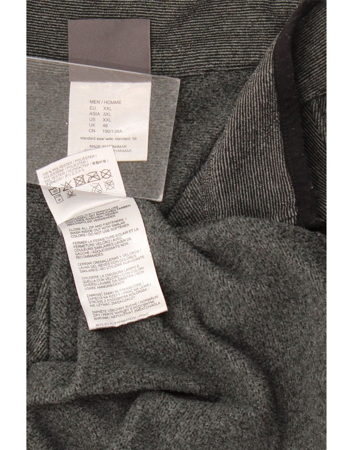 JACK WOLFSKIN Ανδρικό φερμουάρ με φερμουάρ Fleece UK 48 2XL Grey Pinstripe