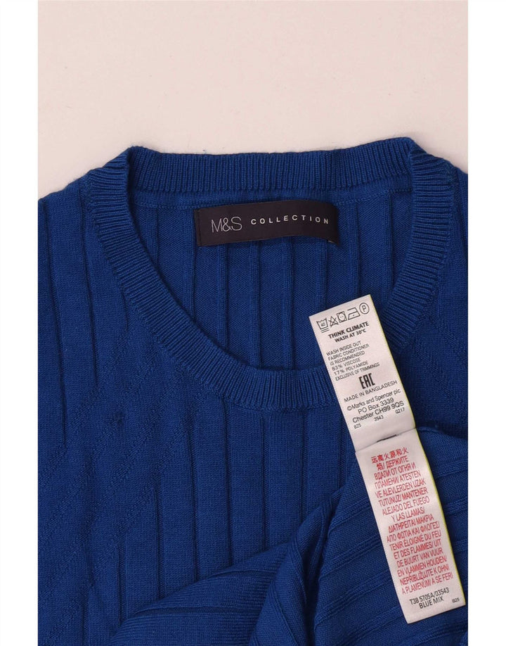 Marks & Spencer Γυναικείο πουλόβερ με λαιμόκοψη UK 12 Medium Blue