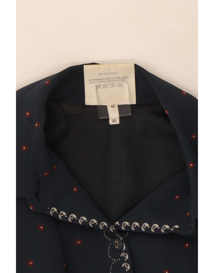 RALPH Γυναικείο φόρεμα 3/4 με μανίκια A-line EU 46 XL Navy Blue Floral Polyester