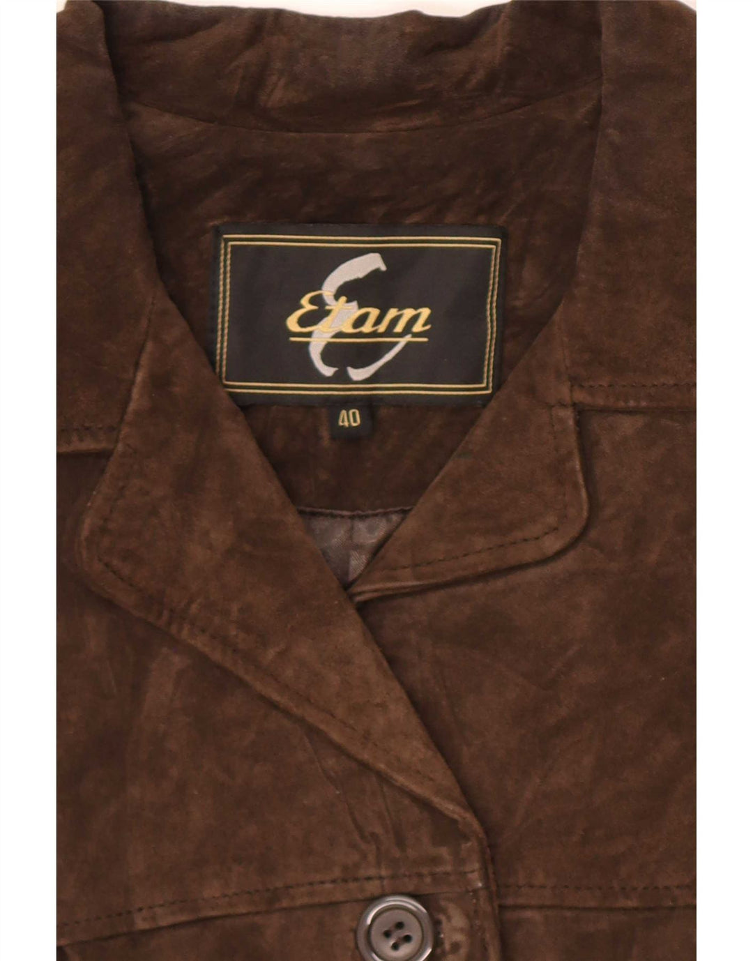 Etam Γυναικείο Suede Jacket UK 12 Δερμάτινο μεσαίο καφέ