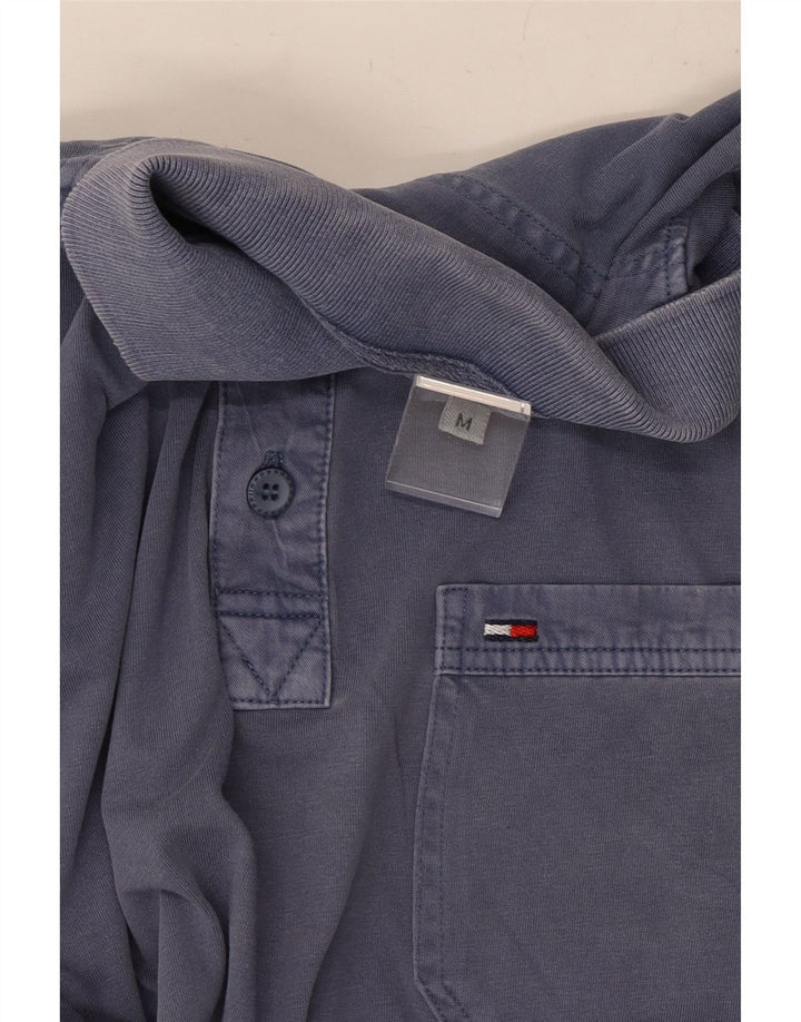 TOMMY HILFIGER Ανδρικό πουκάμισο πόλο μεσαίο μπλε βαμβακερό