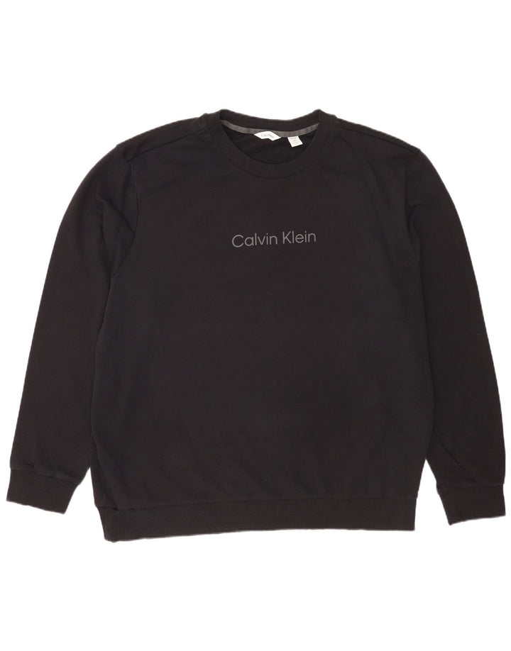 Γραφικό ανδρικό φούτερ Calvin Klein Jumper 2XL Μαύρο βαμβακερό