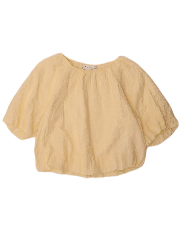 Vila Womens Oversized Blouse Top EU 38 Medium Yellow Viscose