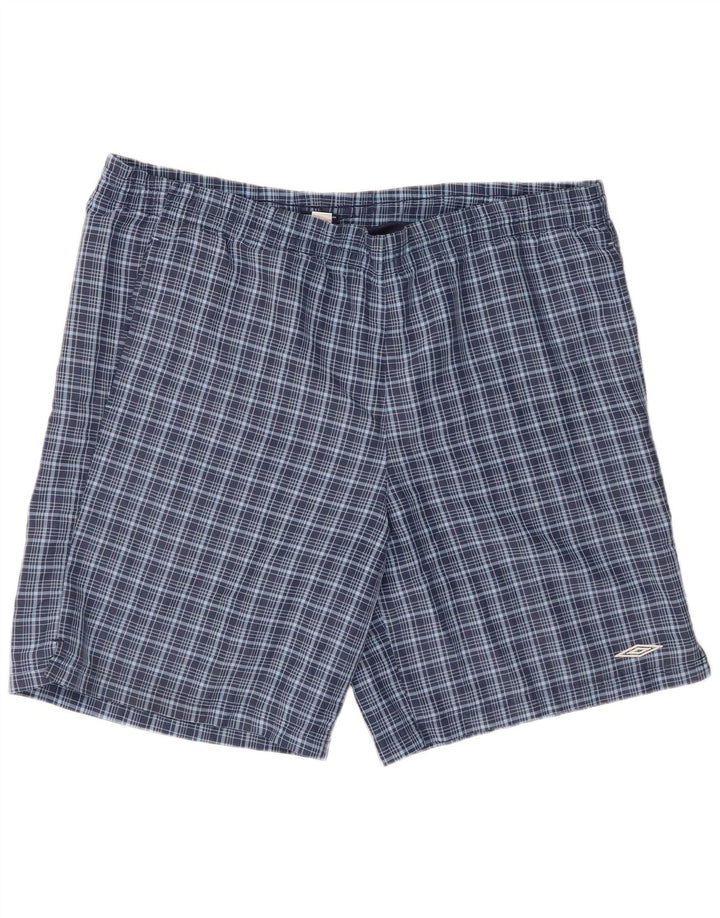 Ανδρικό σορτς κολύμβησης Umbro XL Navy Blue Check Polyester