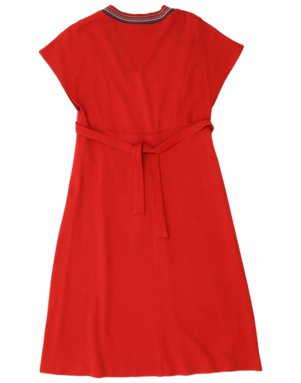 Vintage γυναικείο φόρεμα A-Line UK 12 Medium Red