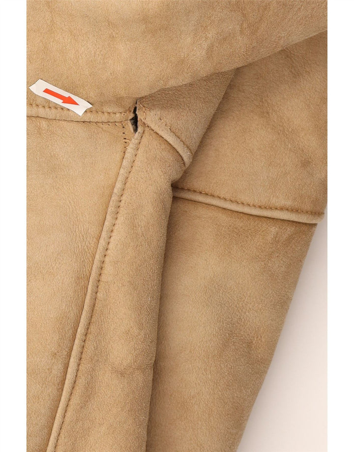 Vintage Ανδρικό Shearling Jacket UK 38 Medium Brown