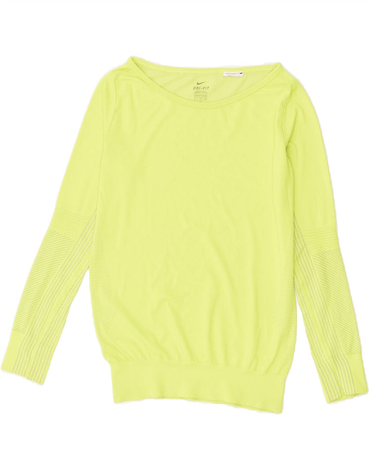 NIKE Γυναικείο Dri Fit Μακρυμάνικο UK 10 Μικρός Πράσινος Πολυεστέρας