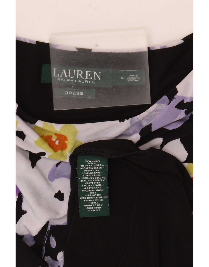 Γυναικείο φόρεμα με θήκη Ralph Lauren US 4 Small Black Floral Polyester