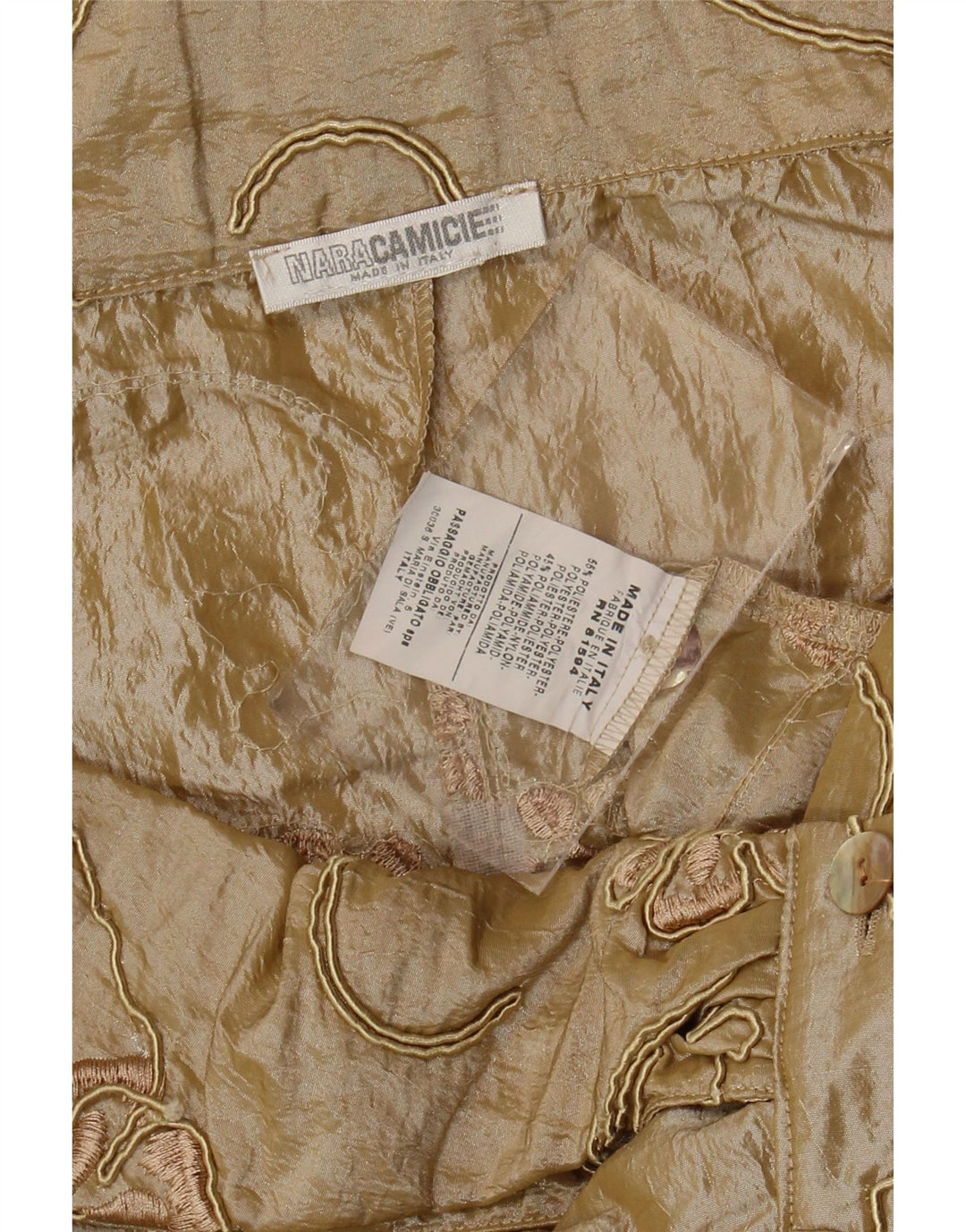 Naracamicie γυναικείο πουκάμισο Crop μπλούζα UK 12 Medium Beige Floral Polyester