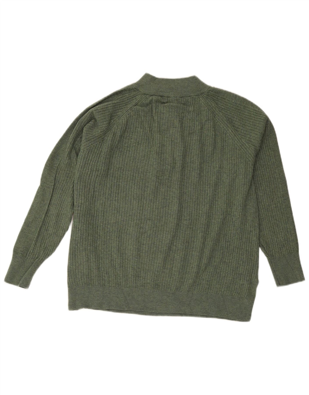 Marks & Spencer Γυναικείο πουλόβερ με φερμουάρ UK 16 Large Green