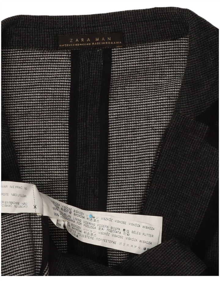 Zara Ανδρικό τζάκετ μπλέιζερ με 1 κουμπί EU 50 μεσαίο γκρι βισκόζη