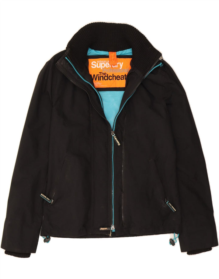 SUPERDRY Womens The Windcheater Windbreaker Jacket UK 14 Medium Black Vintage Superdry and Second-Hand Superdry from Messina Hembry 