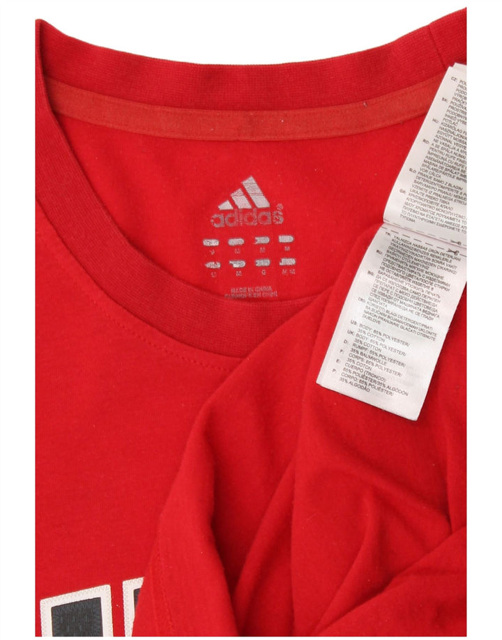 Γραφικό T-Shirt Adidas Mens Bulls Top Medium Red Polyester