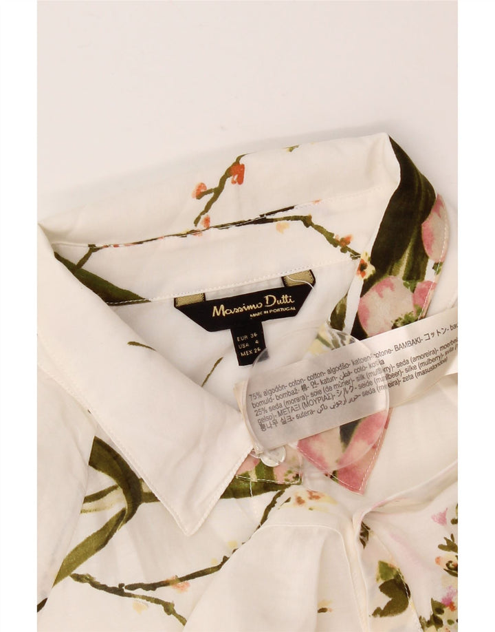 Massimo Dutti Womens See Through Oversized πουκάμισο EU 36 XS White Floral