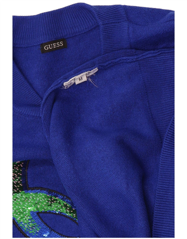 Γυναικείο πουλόβερ Guess Graphic Crew Neck Jumper UK 14 Medium Blue