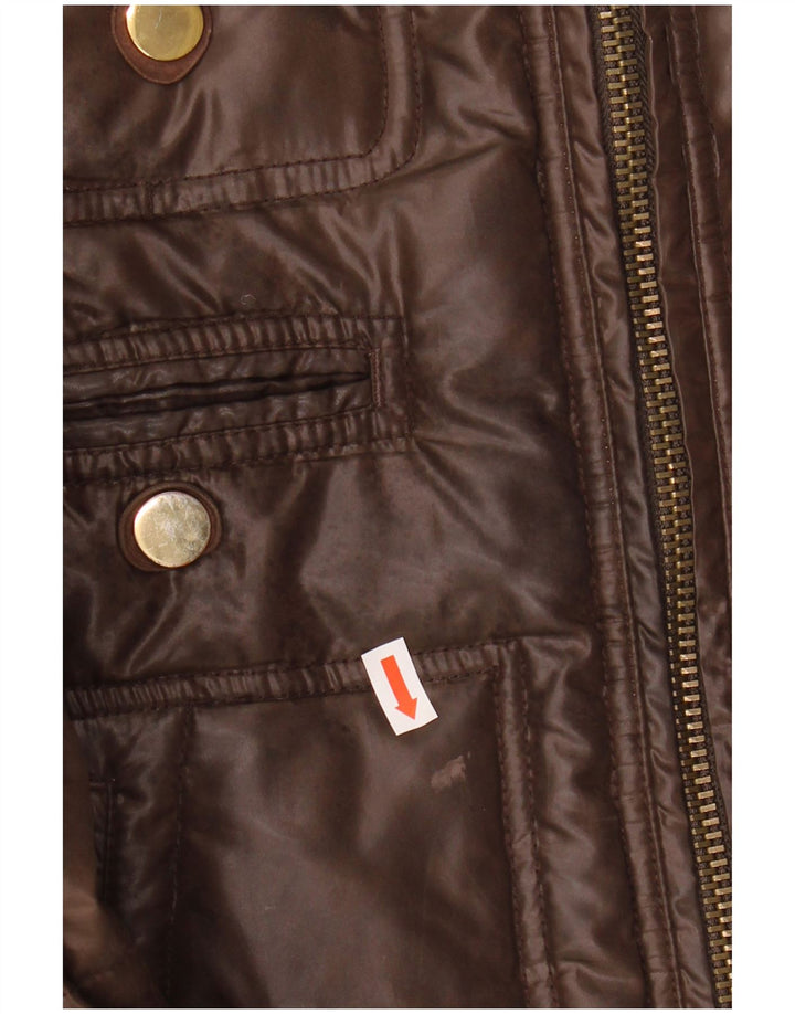 Fay γυναικείο μπουφάν με επένδυση UK 10 Small Brown Polyamide
