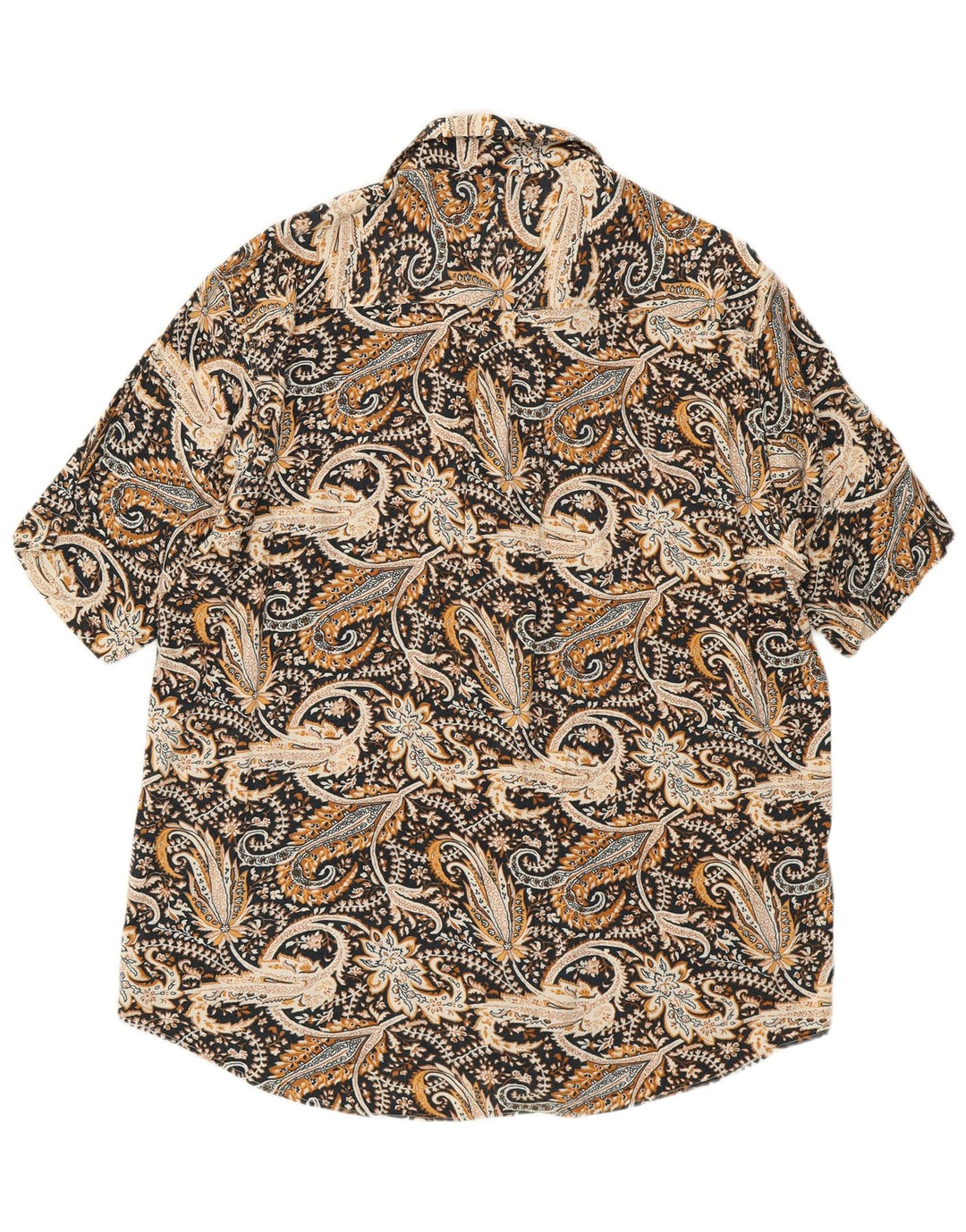 Vintage Ανδρικό κοντομάνικο πουκάμισο μεγάλο μαύρο Paisley