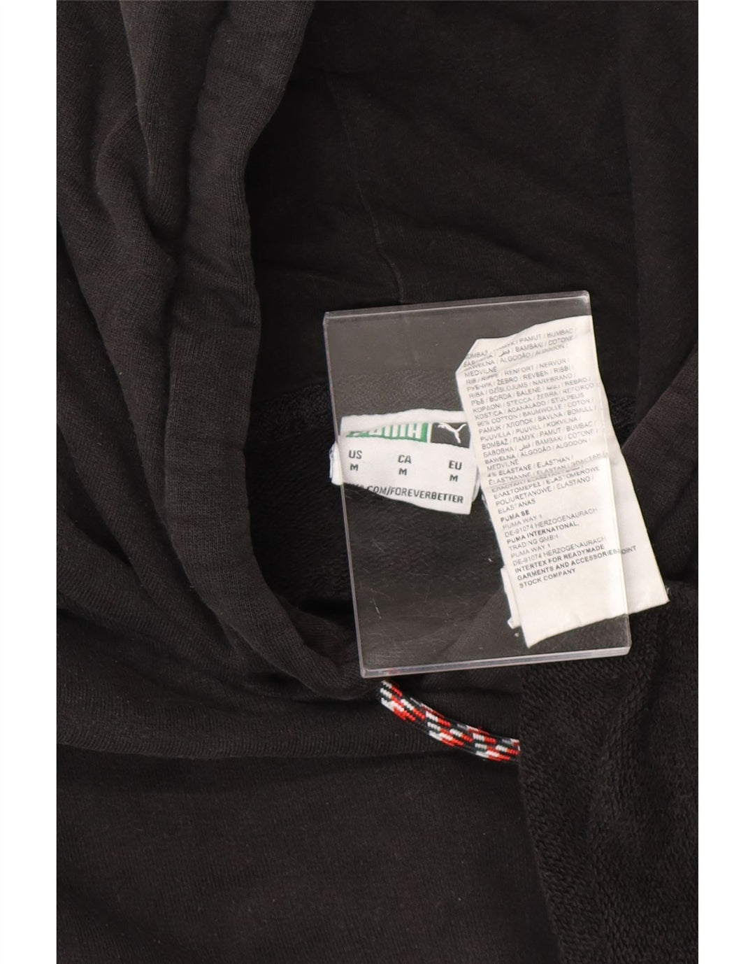 Ανδρικό κουκούλα PUMA, μεσαίο μαύρο χρώμα, βαμβακερό