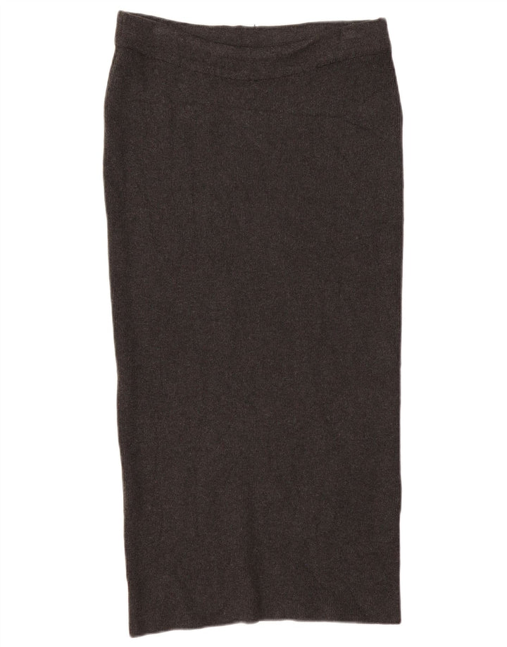 Zara Γυναικεία πλεκτή ίσια φούστα μεσαία W28 Γκρι βισκόζη