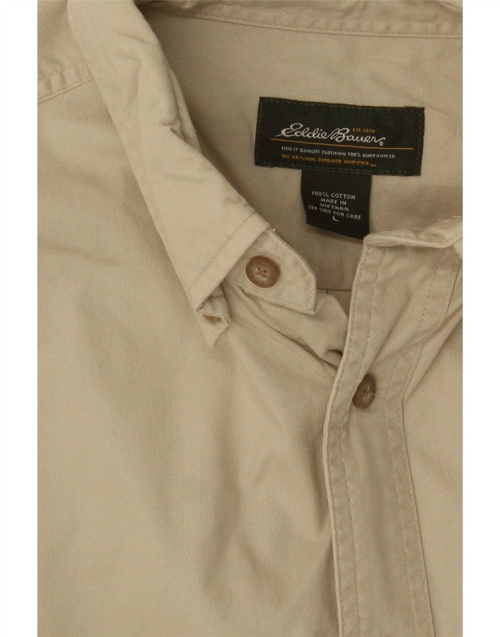Ανδρικό πουκάμισο Eddie Bauer, μεγάλο μπεζ βαμβακερό
