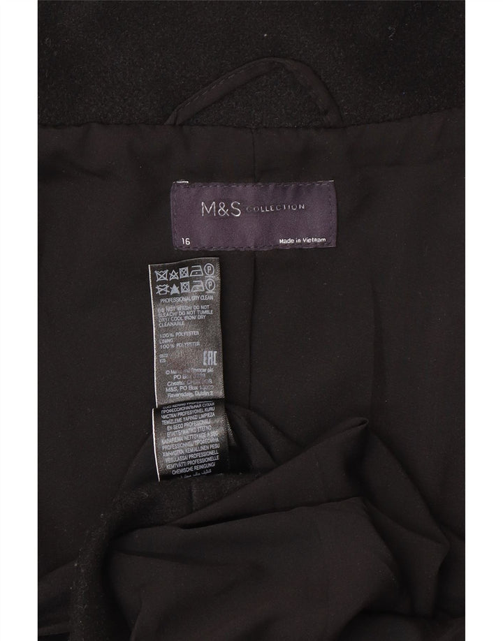Marks & Spencer Γυναικείο Πανωφόρι UK 16 Large Black Polyester