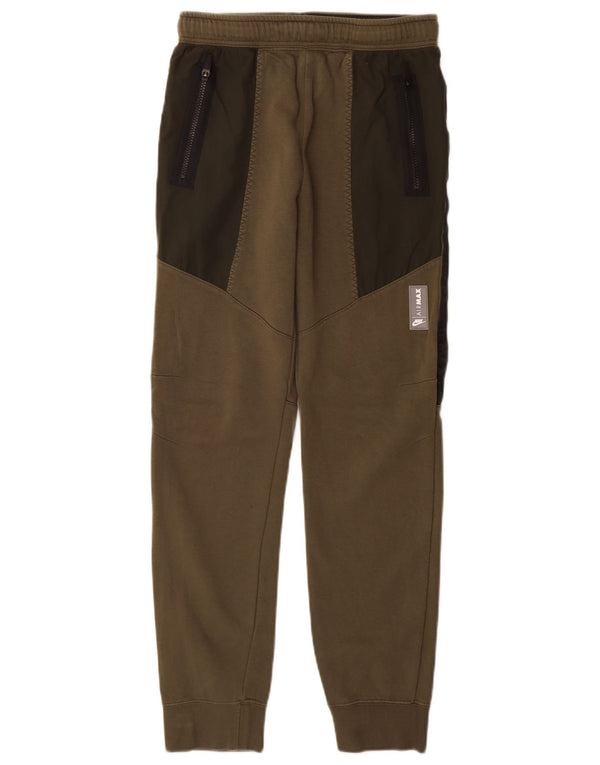 Nike Boys Tracksuit Trousers Joggers 13-14 Years XL Khaki Colourblock