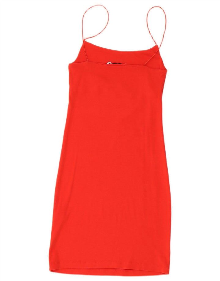 Zara Γυναικείο Slip Dress UK 12 μεσαίο κόκκινο βαμβακερό