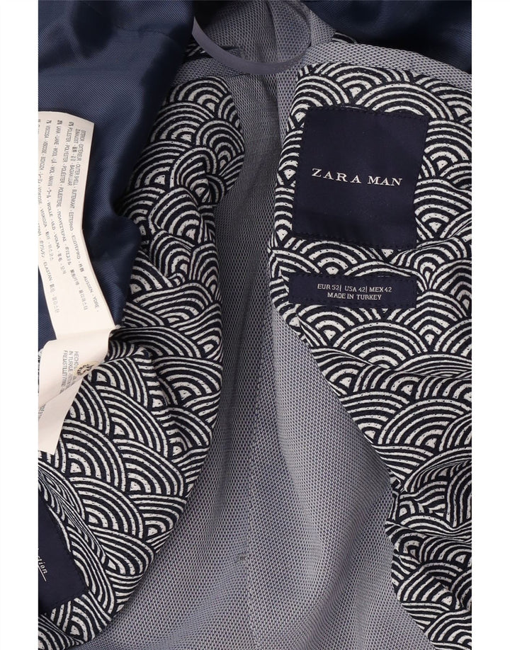 Zara Ανδρικό σακάκι μπλέιζερ με 2 κουμπιά EU 52 Large Blue Polyester