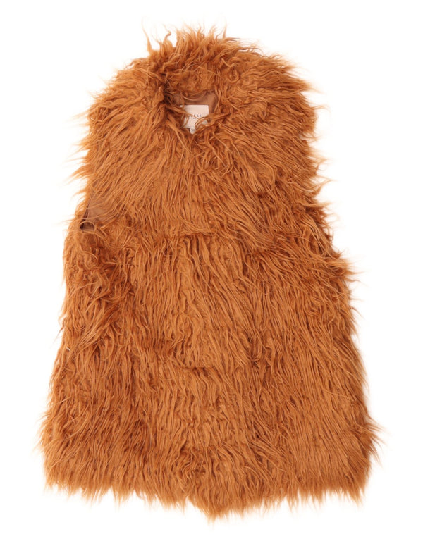 Guess Γυναικεία Faux Fur Gilet UK 6 XS Beige Acrylic