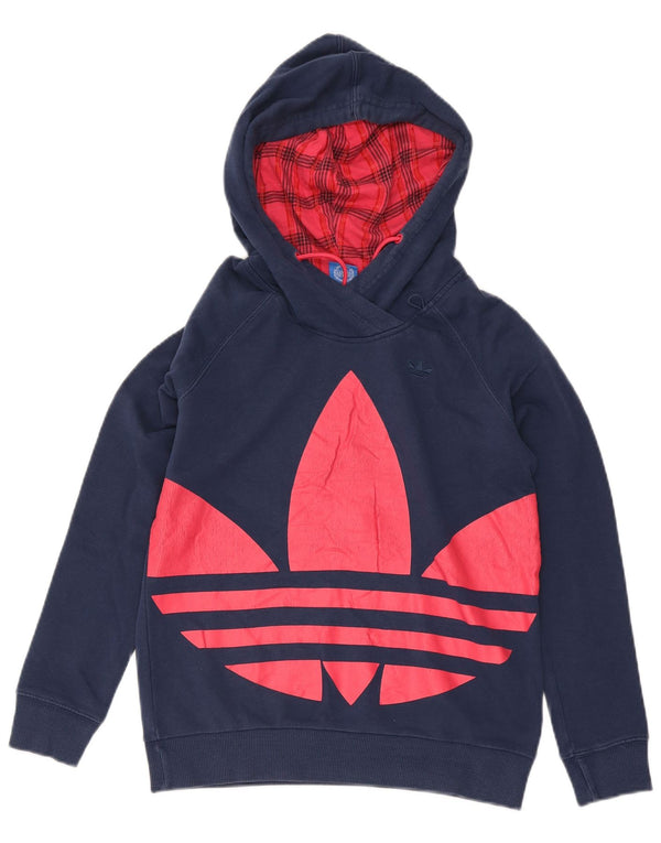 Adidas Ανδρικό Γραφικό Hoodie Jumper UK 10 Small Navy Blue βαμβακερό