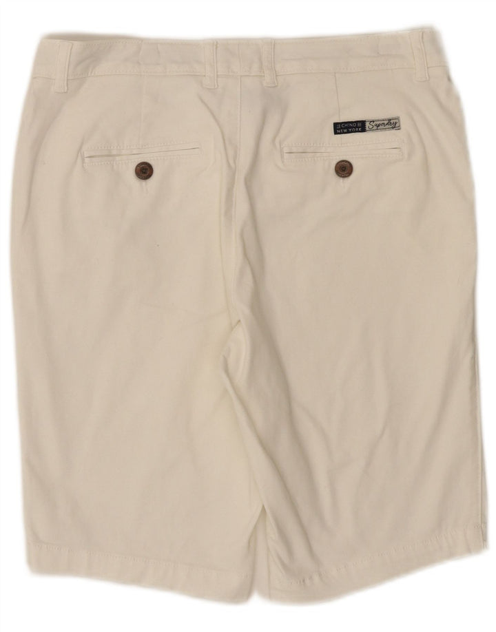 Superdry κανονικό γυναικείο σορτς Chino UK 10 Small W30 White