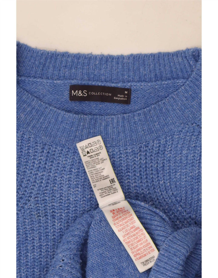 Marks & Spencer Γυναικείο πουλόβερ υπερμεγέθη Crew Neck Jumper UK 14 Medium Blue