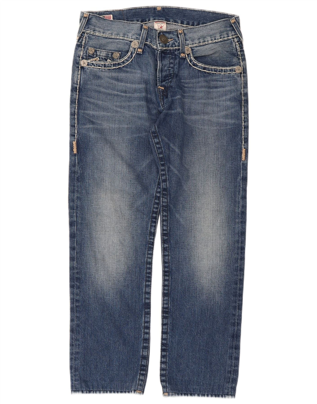 True Religion Γυναικείο ίσιο τζιν W31 L28 Μπλε βαμβακερό