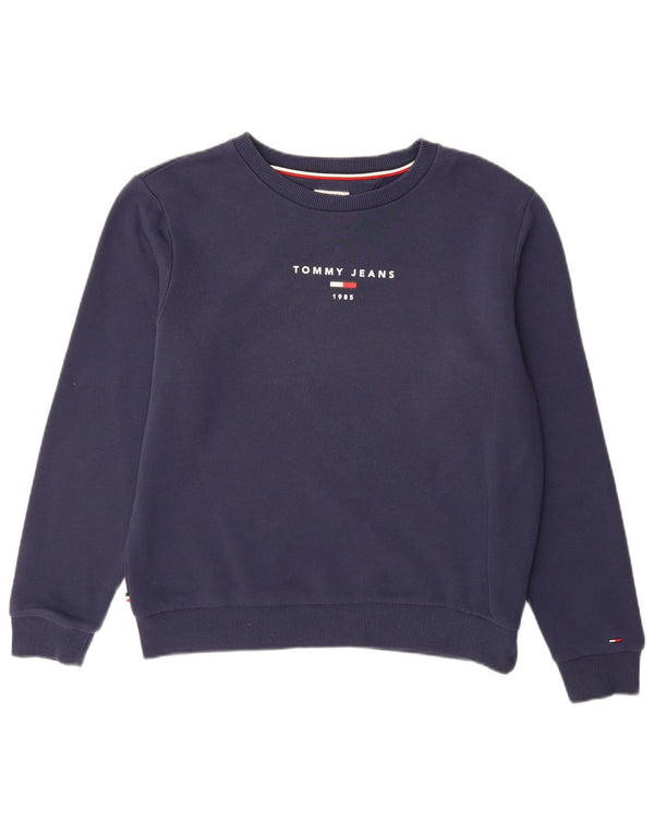 Tommy Hilfiger Γυναικείο Φούτερ γραφικό Jumper UK 16 Large Navy Blue