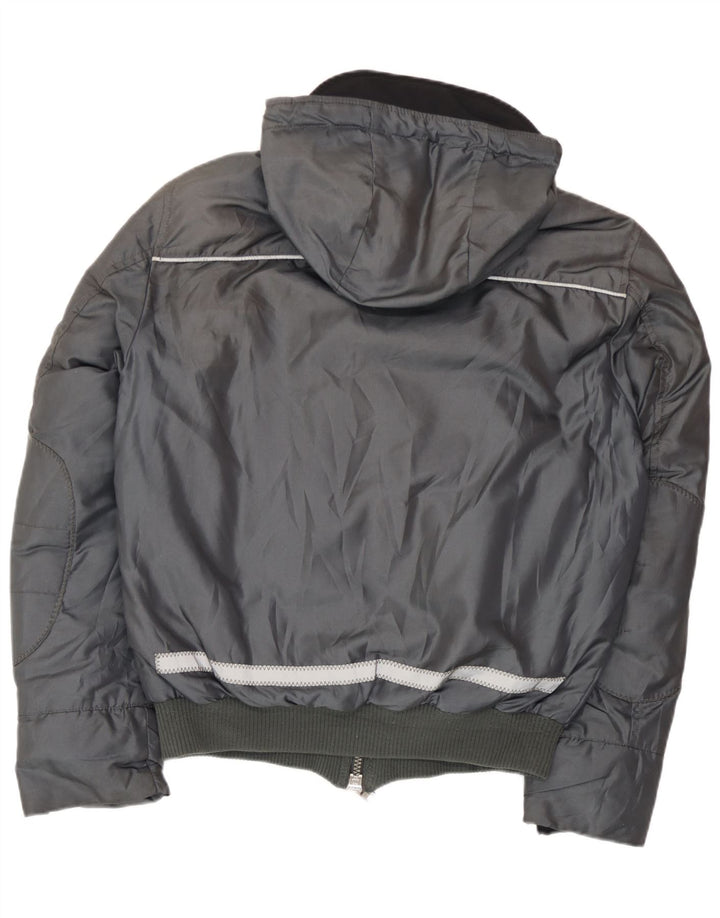 PEUTEREY Ανδρικό μπουφάν με κουκούλα Bomber padded UK 38 Medium Grey Polyamide