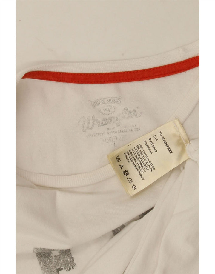 WRANGLER Mens Texas Graphic T-Shirt Top Large White Cotton Vintage Wrangler and Second-Hand Wrangler from Messina Hembry 