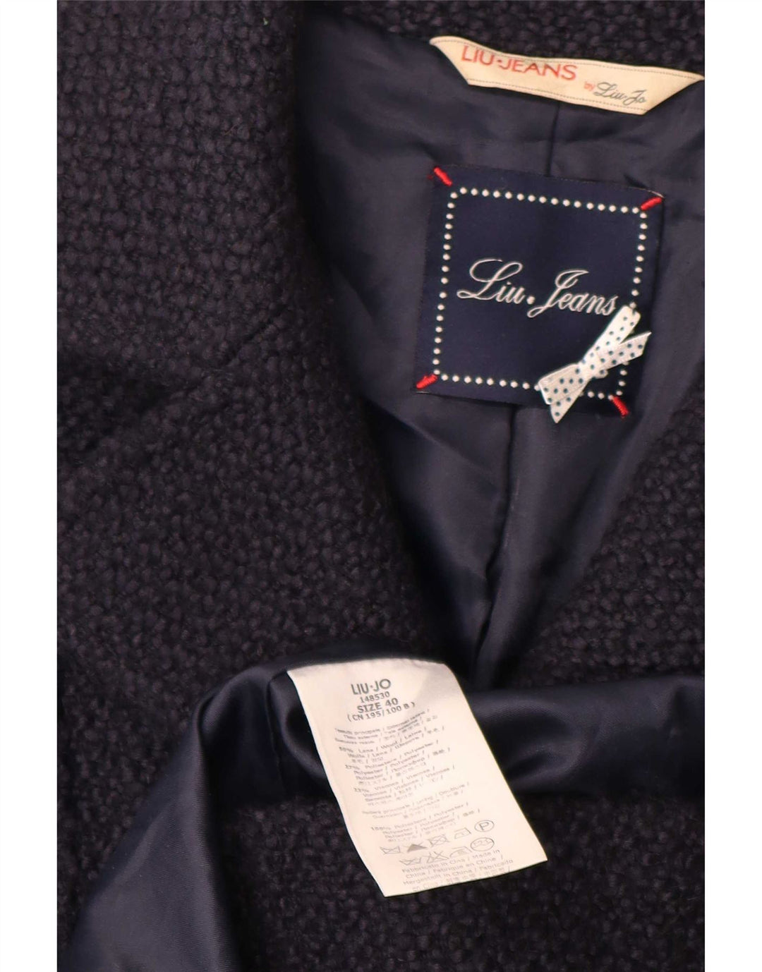 Liu Jo Γυναικείο Πανωφόρι IT 40 Small Navy Blue Wool